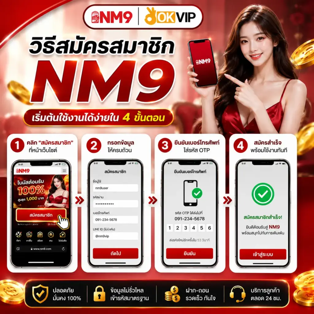 วิธีสมัครสมาชิก NM9 เริ่มต้นใช้งานได้ง่าย
